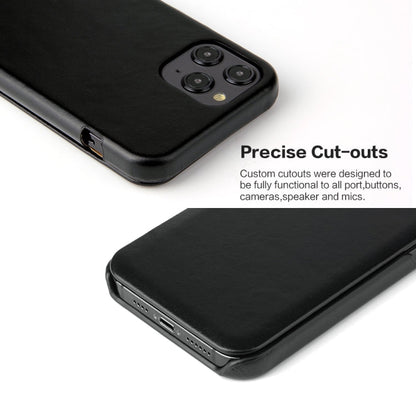 Fierre Shann Business Magnetic Horizontal Flip Genuine Leather Case, For iPhone 12 mini, For iPhone 12 / 12 Pro, For iPhone 12 Pro Max