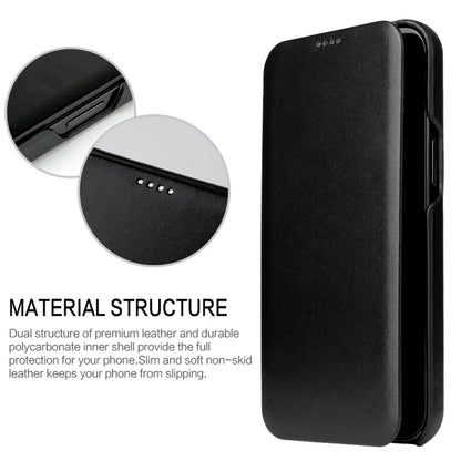 Fierre Shann Business Magnetic Horizontal Flip Genuine Leather Case, For iPhone 12 mini, For iPhone 12 / 12 Pro, For iPhone 12 Pro Max
