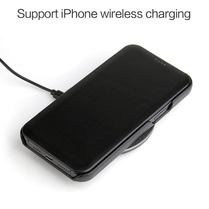 Fierre Shann Business Magnetic Horizontal Flip Genuine Leather Case, For iPhone 12 mini, For iPhone 12 / 12 Pro, For iPhone 12 Pro Max