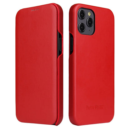 Fierre Shann Business Magnetic Horizontal Flip Genuine Leather Case, For iPhone 12 mini, For iPhone 12 / 12 Pro, For iPhone 12 Pro Max