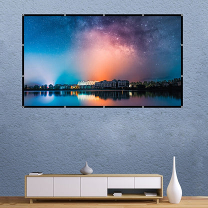 Folding Milk Silk Polyester Projector Film Curtain, 60 inch (16:9) Projection Area: 133 x 75cm, 60 inch (4:3) Projection Area: 120 x 90cm, 72 inch (16:9) Projection Area: 159 x 90cm, 72 inch (4:3) Projection Area: 146 x 110cm                           ...