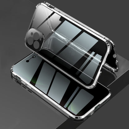 Four-corner Shockproof Anti-peeping Magnetic Metal Frame Double-sided Tempered Glass Case, For iPhone 11 Pro Max, For iPhone 11 Pro, For iPhone 12, For iPhone 12 Pro, For iPhone 12 Pro Max