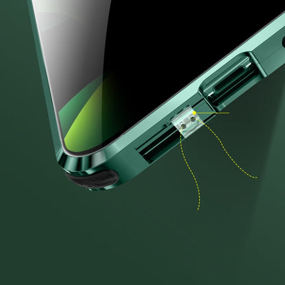 Four-corner Shockproof Anti-peeping Magnetic Metal Frame Double-sided Tempered Glass Case, For iPhone 11 Pro Max, For iPhone 11 Pro, For iPhone 12, For iPhone 12 Pro, For iPhone 12 Pro Max
