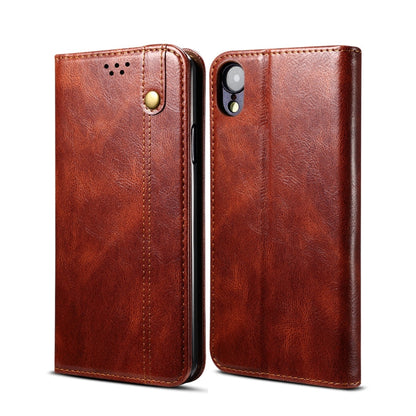 Simple Wax Crazy Horse Texture Horizontal Flip Leather Case with Card Slots & Wallet, For iPhone XR, For iPhone XS / X, For iPhone XS Max