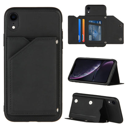 Skin Feel PU + TPU + PC Back Cover Shockproof Case with Card Slots & Holder & Photo Frame, For iPhone X / XS, For iPhone XR, For iPhone XS Max, For iPhone 11 Pro, For iPhone 11
