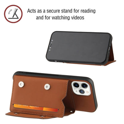 Skin Feel PU + TPU + PC Back Cover Shockproof Case with Card Slots & Holder & Photo Frame, For iPhone 11 Pro Max, For iPhone 12 mini, For iPhone 12 / 12 Pro, For iPhone 12 Pro Max