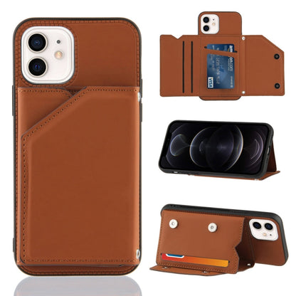 Skin Feel PU + TPU + PC Back Cover Shockproof Case with Card Slots & Holder & Photo Frame, For iPhone 11 Pro Max, For iPhone 12 mini, For iPhone 12 / 12 Pro, For iPhone 12 Pro Max