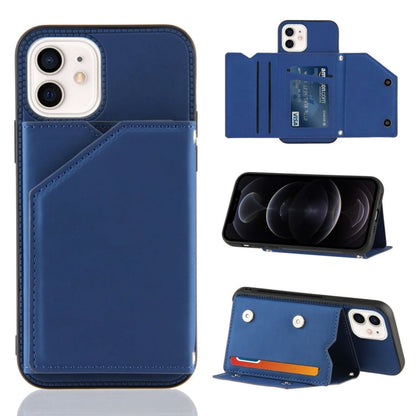 Skin Feel PU + TPU + PC Back Cover Shockproof Case with Card Slots & Holder & Photo Frame, For iPhone 11 Pro Max, For iPhone 12 mini, For iPhone 12 / 12 Pro, For iPhone 12 Pro Max