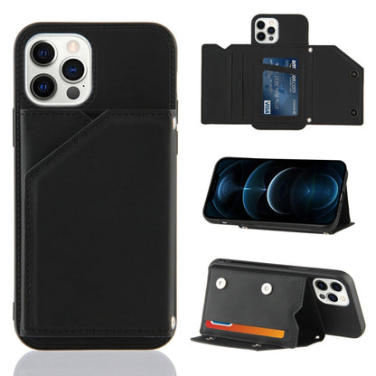 Skin Feel PU + TPU + PC Back Cover Shockproof Case with Card Slots & Holder & Photo Frame, For iPhone 11 Pro Max, For iPhone 12 mini, For iPhone 12 / 12 Pro, For iPhone 12 Pro Max