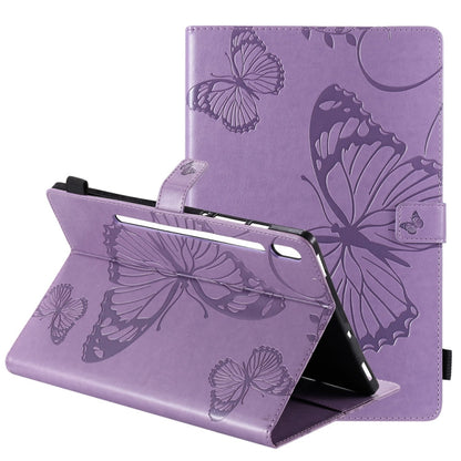 Pressed Printing Butterfly Pattern Horizontal Flip Leather Case with Holder & Card Slots & Wallet & Sleep / Wake-up Function, For Samsung Galaxy Tab S6 T860