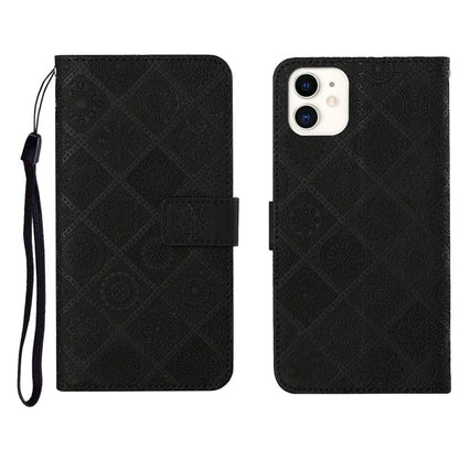Ethnic Style Embossed Pattern Horizontal Flip Leather Case with Holder & Card Slots & Wallet & Lanyard, For iPhone 12, For iPhone 12 Mini, For iPhone 12 Pro Max