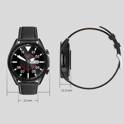 M98 1.28 inch IPS Color Screen IP67 Waterproof Smart Watch, Support Sleep Monitor / Heart Rate Monitor / Bluetooth Call, Style:Leather Strap, Leather Strap(Silver), Leather Strap(Black)