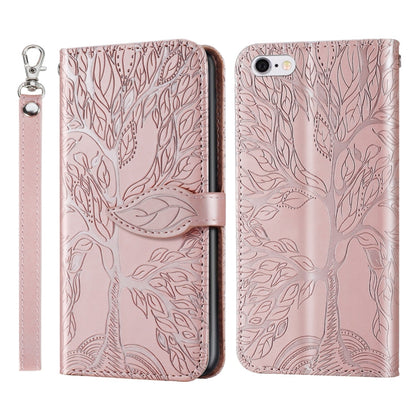 Life of Tree Embossing Pattern Horizontal Flip Leather Case with Holder & Card Slot & Wallet & Photo Frame & Lanyard, For iPhone 6 & 6s, For iPhone 6 Plus & 6s Plus, For iPhone 8 & 7, For iPhone 8 Plus & 7 Plus