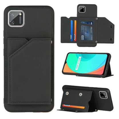 Skin Feel PU + TPU + PC Back Cover Shockproof Case with Card Slots & Holder & Photo Frame, For OPPO Realme 7, For Samsung Galaxy A50 & A30s & A50s, For OPPO Realme C11, For Samsung Galaxy A70 & A70s, For OPPO Realme C15