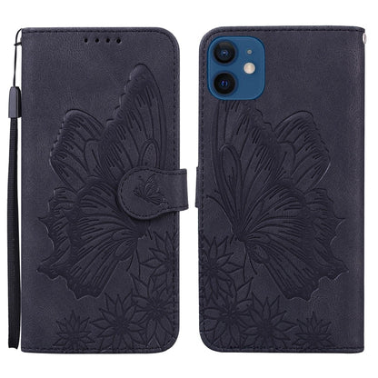 Retro Skin Feel Butterflies Embossing Horizontal Flip Leather Case with Holder & Card Slots & Wallet, For iPhone 12 / 12 Pro, For iPhone 12 Pro Max, For iPhone XR, For iPhone X / XS