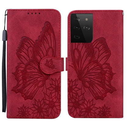 Retro Skin Feel Butterflies Embossing Horizontal Flip Leather Case with Holder & Card Slots & Wallet, For Samsung Galaxy S20+, For Samsung Galaxy S20 Ultra, For Samsung Galaxy S21 5G, For Samsung Galaxy S21 Ultra  5G
