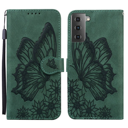 Retro Skin Feel Butterflies Embossing Horizontal Flip Leather Case with Holder & Card Slots & Wallet, For Samsung Galaxy S21+ 5G