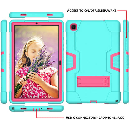 Contrast Color Robot Shockproof Silicon + PC Protective Case with Holder, For Samsung Galaxy Tab A7 10.4 (2020) T500