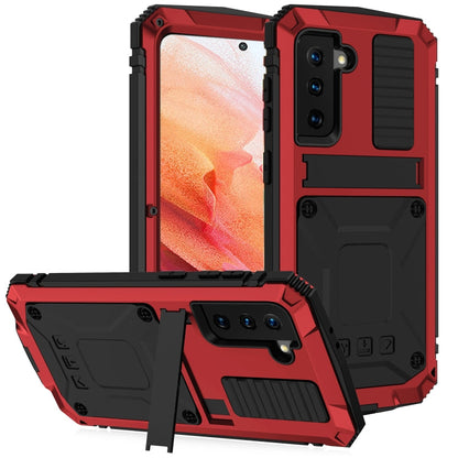 R-JUST Shockproof Waterproof Dust-proof Metal + Silicone Protective Case with Holder, For Samsung Galaxy S21 5G, For Samsung Galaxy S21+ 5G, For Samsung Galaxy S21 Ultra 5G