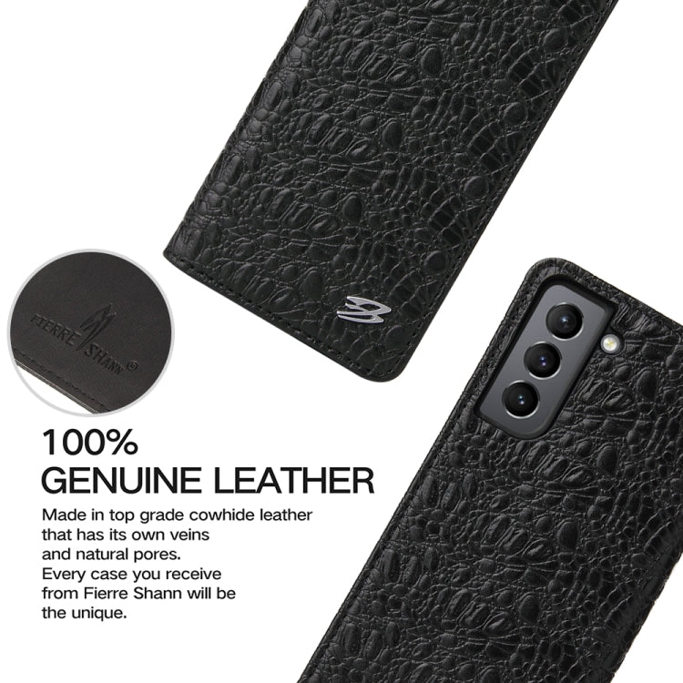 Fierre Shann Crocodile Texture Magnetic Horizontal Flip Genuine Leather Case with Holder & Card Slot, For Samsung Galaxy S21 5G, For Samsung Galaxy S21+ 5G, For Samsung Galaxy S21 Ultra 5G
