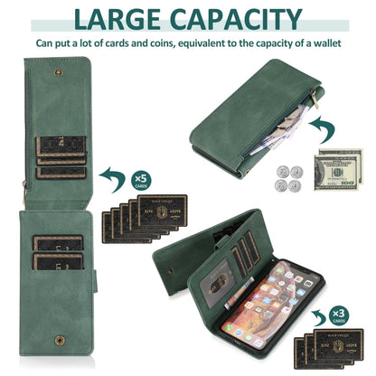 Skin-feel Crazy Horse Texture Zipper Wallet Bag Horizontal Flip Leather Case with Holder & Card Slots & Wallet & Lanyard, For iPhone XS / X, For iPhone XR, For iPhone XS Max, For iPhone 11