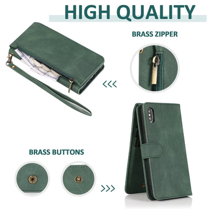 Skin-feel Crazy Horse Texture Zipper Wallet Bag Horizontal Flip Leather Case with Holder & Card Slots & Wallet & Lanyard, For iPhone XS / X, For iPhone XR, For iPhone XS Max, For iPhone 11