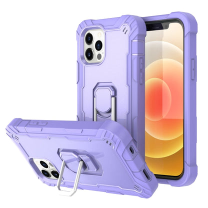 PC + Rubber 3-layers Shockproof Protective Case with Rotating Holder, For iPhone 12 Pro Max