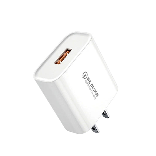 WK WP-U57 18W Speed QC3.0 Fast Charger + USB to Type-C / USB-C Data Cable, US Plug