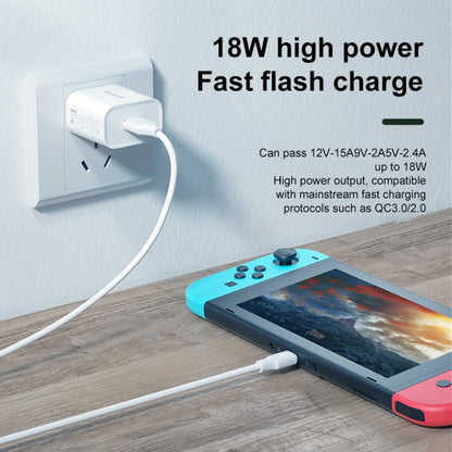 WK WP-U57 Max 18W Maxspeed QC3.0 Fast Charger +  USB to Micro USB Data Cable, US Plug, EU Plug