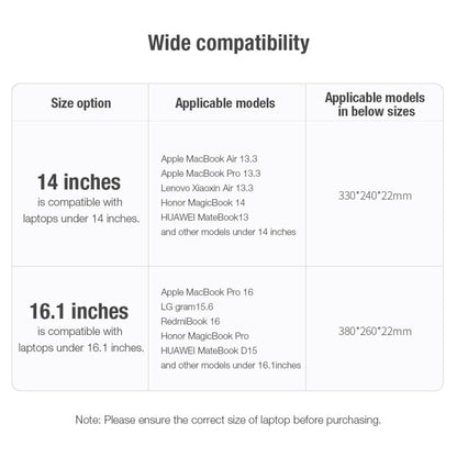 NILLKIN Commuter Multifunctional Laptop Sleeve, For 14.0 inch and Below, For 16.0 inch and Below