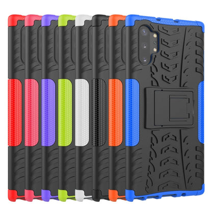 Tire Texture TPU + PC Shockproof Case with Holder, For Galaxy Note 10 Plus
