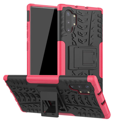 Tire Texture TPU + PC Shockproof Case with Holder, For Galaxy Note 10 Plus