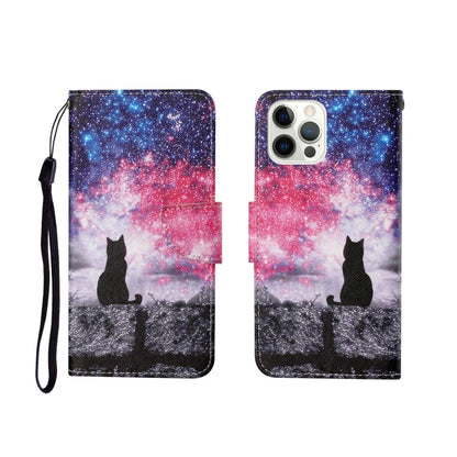 Painted Pattern Horizontal Flip Leathe Case, For iPhone 12 Pro Max