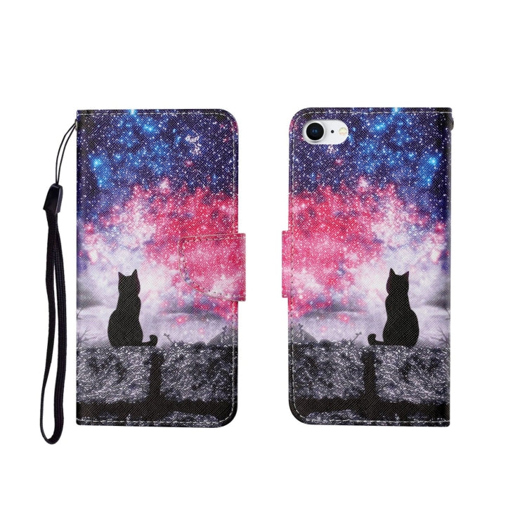Painted Pattern Horizontal Flip Leathe Case, For iPhone SE (2020)/ 7 /8