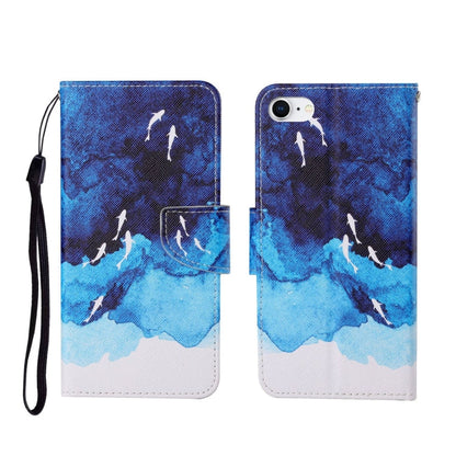 Painted Pattern Horizontal Flip Leathe Case, For iPhone SE (2020)/ 7 /8