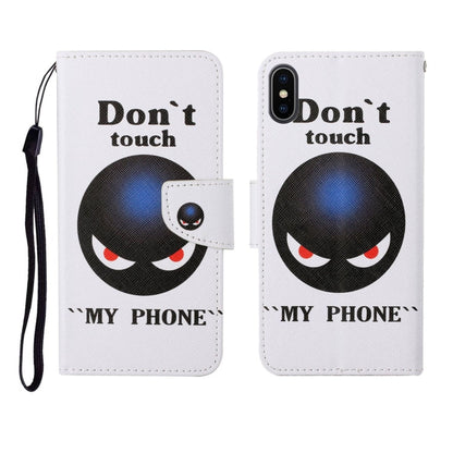 Painted Pattern Horizontal Flip Leathe Case, For iPhone X