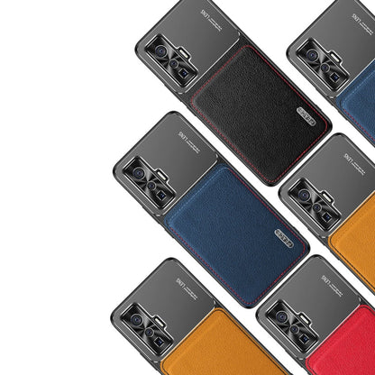 Frosted Metal + Leather Texture Protective Case, For vivo iQOO 5 5G, For iPhone 11