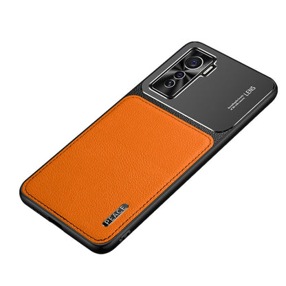 Frosted Metal + Leather Texture Protective Case, For vivo iQOO 5 5G, For iPhone 11
