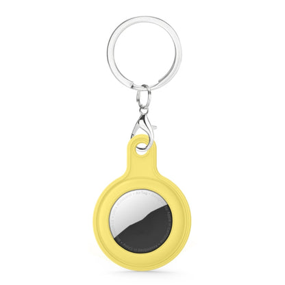 Gel Leather Case Cover with Switchable Keychain Ring for AirTag 2nd Gen / AirTag 1st Gen