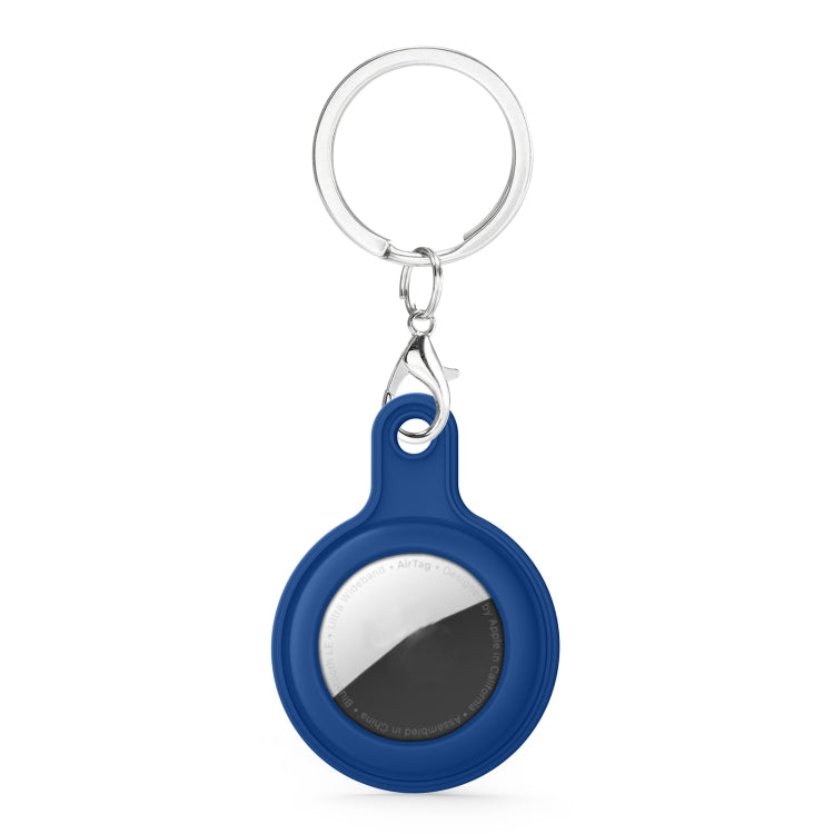 Gel Leather Case Cover with Switchable Keychain Ring for AirTag 2nd Gen / AirTag 1st Gen