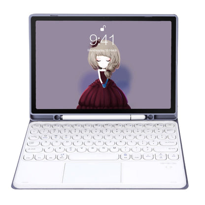YT098B-A Detachable Candy Color Skin Feel Texture Round Keycap Bluetooth Keyboard Leather Case with Touch Control For iPad Air 11 2024 / 2025 / Air 4 10.9 2020 / Air 5 10.9 2022 (Purple), For  iPad Air 11 2024 / 2025 / Air 4 10.9 2020 / Air 5 10.9 2022...