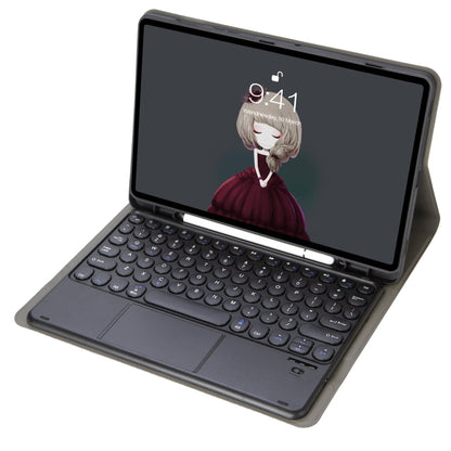 YA098B-A Detachable Lambskin Texture Round Keycap Bluetooth Keyboard Leather Case with Touch Control & Pen Slot & Stand, For iPad Air 5 / 4 10.9 inch 2020 / Pro 11 inch 2020 / 2018, For iPad 10.2 (2020) & (2019) / Air 3 10.5 inch / Pro 10.5 inch       ...