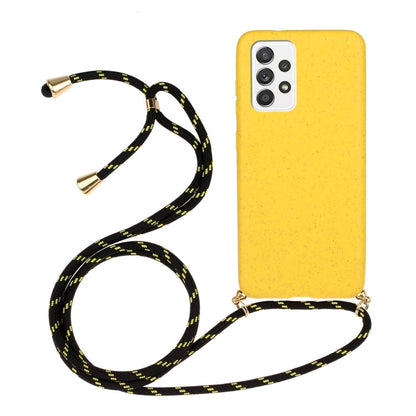 Wheat Straw Material + TPU Protective Case with Lanyard, For Samsung Galaxy A12, For Samsung Galaxy A32 5G, For Samsung Galaxy A52 5G / 4G, For Samsung Galaxy A72 5G / 4G
