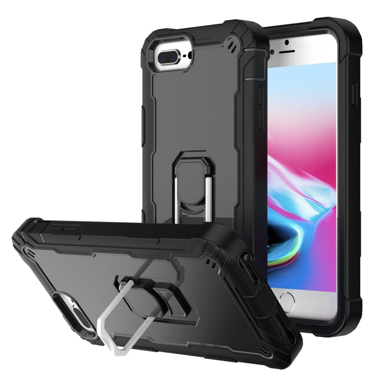 PC + Rubber 3-layers Shockproof Protective Case with Rotating Holder, For iPhone 8 Plus / 7 Plus, For iPhone 11