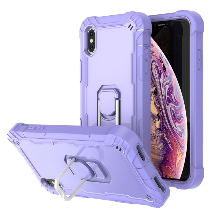 PC + Rubber 3-layers Shockproof Protective Case with Rotating Holder, For iPhone XR, For iPhone XS Max