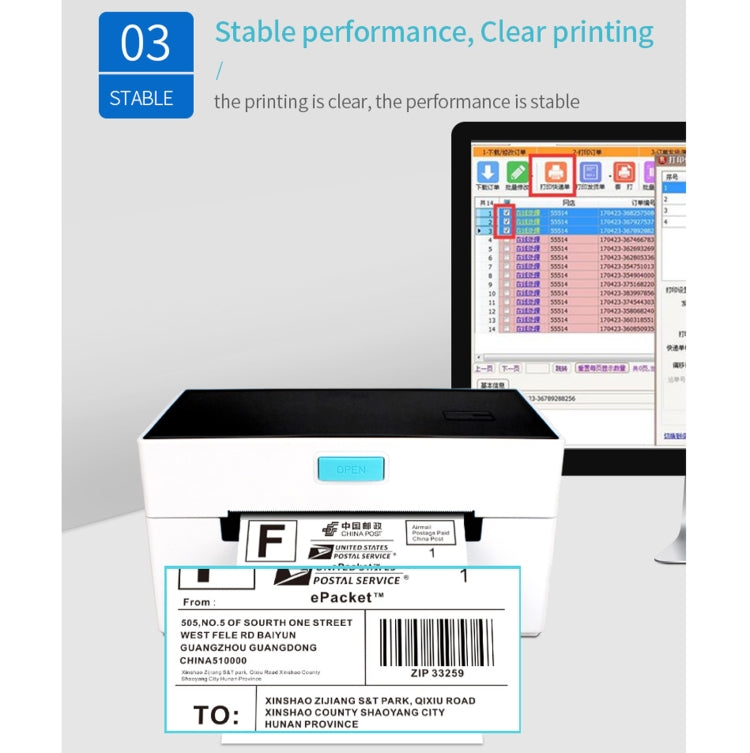 POS-9220 100x150mm Thermal Express Bill Self-adhesive Label Printer, USB + Bluetooth with Holder Version,, USB + Bluetooth,EU Plug, USB + Bluetooth,US Plug, USB + Bluetooth,UK Plug