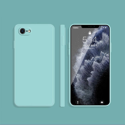 Solid Color Imitation Liquid Silicone Straight Edge Dropproof Full Coverage Protective Case, For iPhone SE 2022 / SE 2020 / 8 / 7, For iPhone 8 Plus / 7 Plus