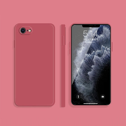 Solid Color Imitation Liquid Silicone Straight Edge Dropproof Full Coverage Protective Case, For iPhone SE 2022 / SE 2020 / 8 / 7, For iPhone 8 Plus / 7 Plus