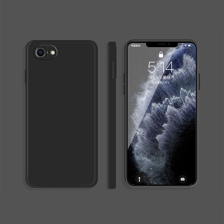 Solid Color Imitation Liquid Silicone Straight Edge Dropproof Full Coverage Protective Case, For iPhone SE 2022 / SE 2020 / 8 / 7, For iPhone 8 Plus / 7 Plus