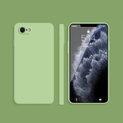 Solid Color Imitation Liquid Silicone Straight Edge Dropproof Full Coverage Protective Case, For iPhone SE 2022 / SE 2020 / 8 / 7, For iPhone 8 Plus / 7 Plus